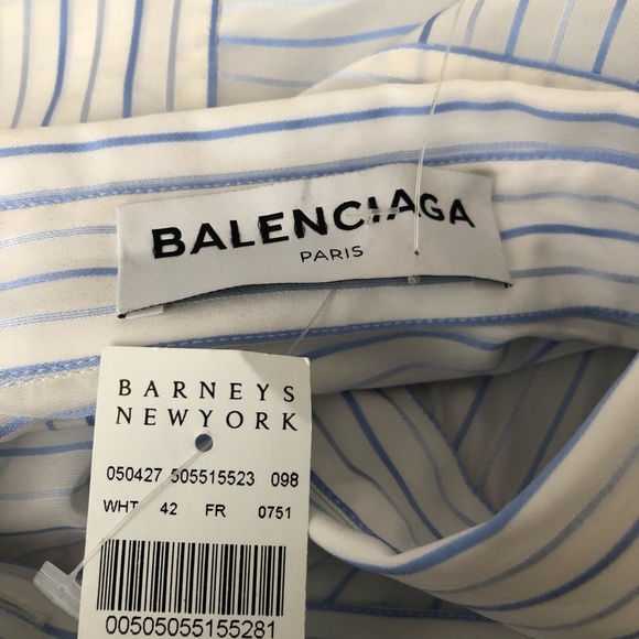 balenciaga white baby blue pulled shirt - Picture 9 of 10